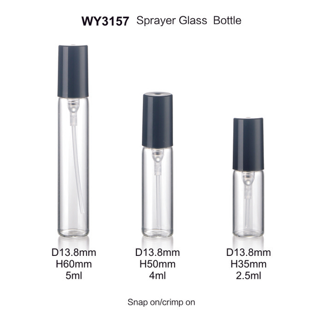 Plastik P&uuml;sk&uuml;rt&uuml;c&uuml;de Kıvrımlı 2.5ml 4ml 5ml Şeffaf Parf&uuml;m Numune Şişeleri