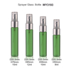 8ml 10ml 12ml 15ml Botol Parfum Penyemprotan Hijau dengan Pompa Perak Mengkilap