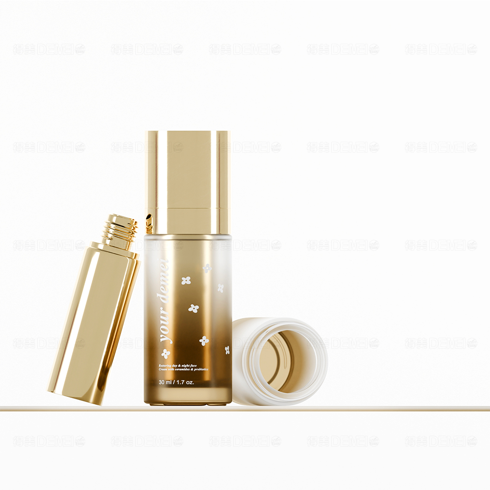 혈청 및 재활용 유리 병을 위한 15ml 30ml 50ml 서리로 덥은 호박색 유리 답답한 펌프 병