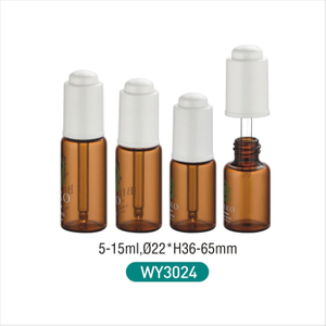 5ml 10ml 15ml ขวดหยดแก้วกลมสีน้ำตาลสำหรับน้ำมันหอมระเหย