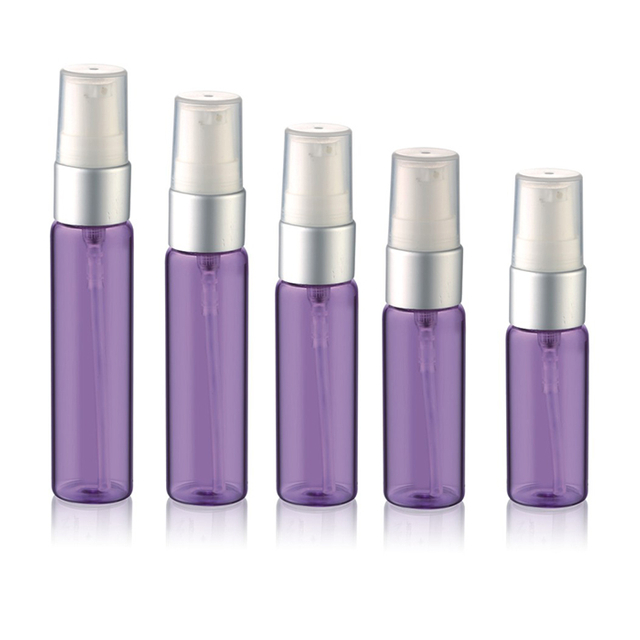 5ml 8ml 10ml 12ml 15ml Botol Kaca Tabung Ungu dengan Penyemprot Perak Matte untuk Parfum
