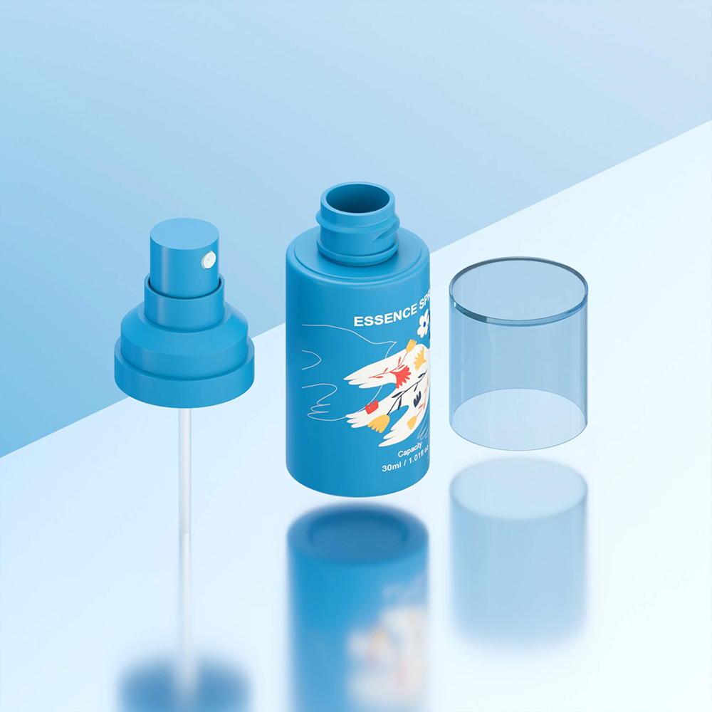 30ml 50ml 60ml Botol Pompa Lotion Berwarna Biru dengan Pompa Plastik untuk Body Lotion