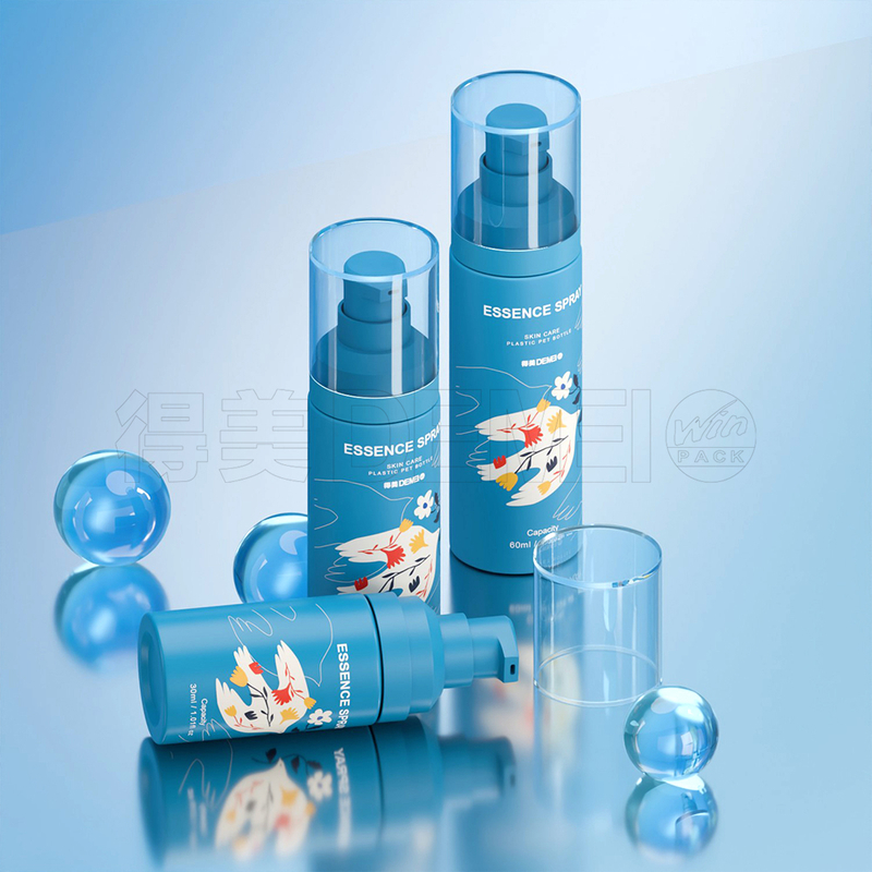 30ml 50ml 60ml Botol Pompa Lotion Berwarna Biru dengan Pompa Plastik untuk Body Lotion