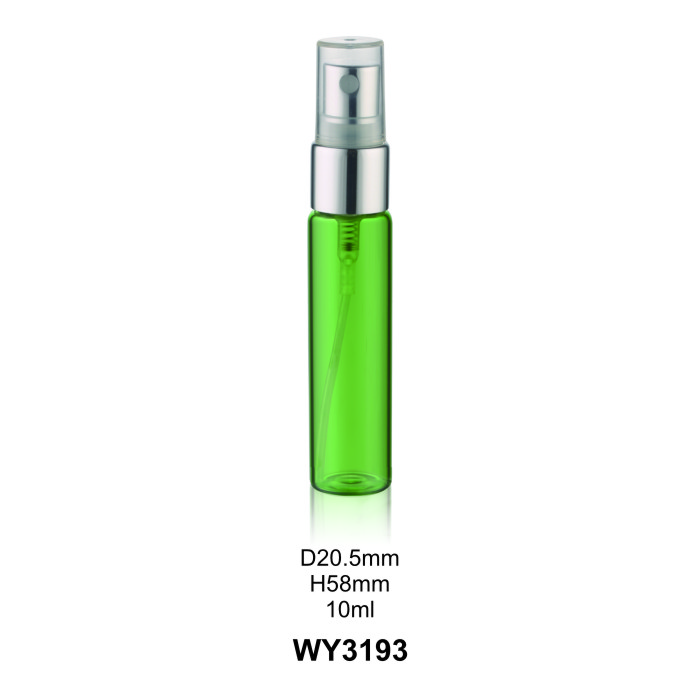 8ml 10ml 12ml 15ml Botol Parfum Penyemprotan Hijau dengan Pompa Perak Mengkilap