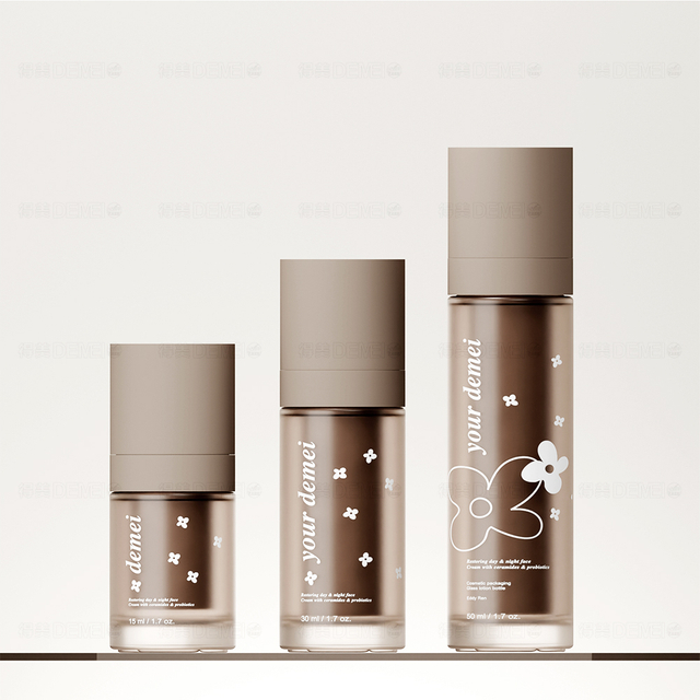 15 ml 30 ml 50 ml Butelki z pompką bezpowietrzną z matowego szkła bursztynowego do serum i szklanych butelek nadających się do recyklingu