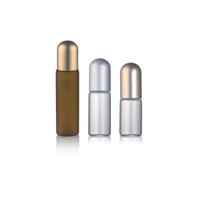 3ml 5ml 5ml 8ml 10ml Ống thủy tinh trong suốt Cuộn rỗng tr&ecirc;n chai c&oacute; nắp kim loại m&agrave;u bạc cho serum v&agrave; tinh dầu