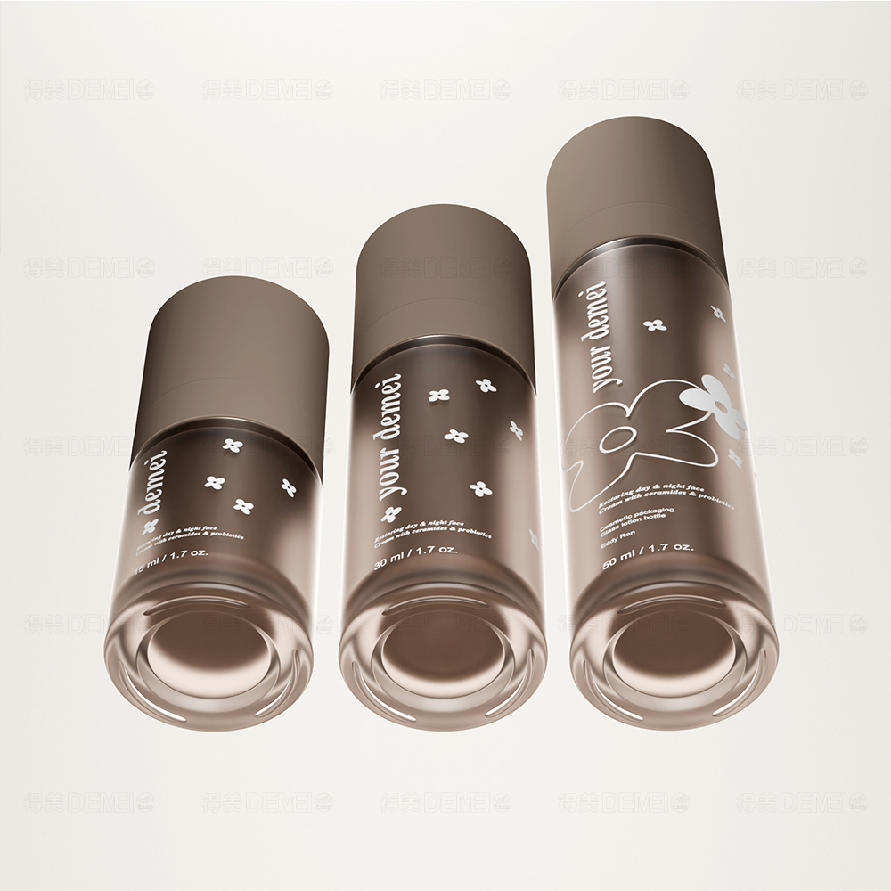 혈청 및 재활용 유리 병을 위한 15ml 30ml 50ml 서리로 덥은 호박색 유리 답답한 펌프 병
